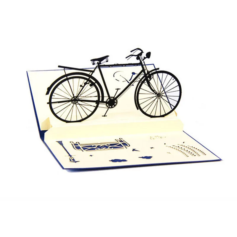 

S-home 3D Pop Up Handmade Cards Bicycle Halloween Happy Birthday Thank You Christmas APR5