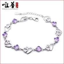 Soulmate Bracelet And Get Free Shipping On Aliexpress Silver Bracelets Refinement Simplicity Double Love Soulmate Birthday Gifts For Las Wrist Charm China