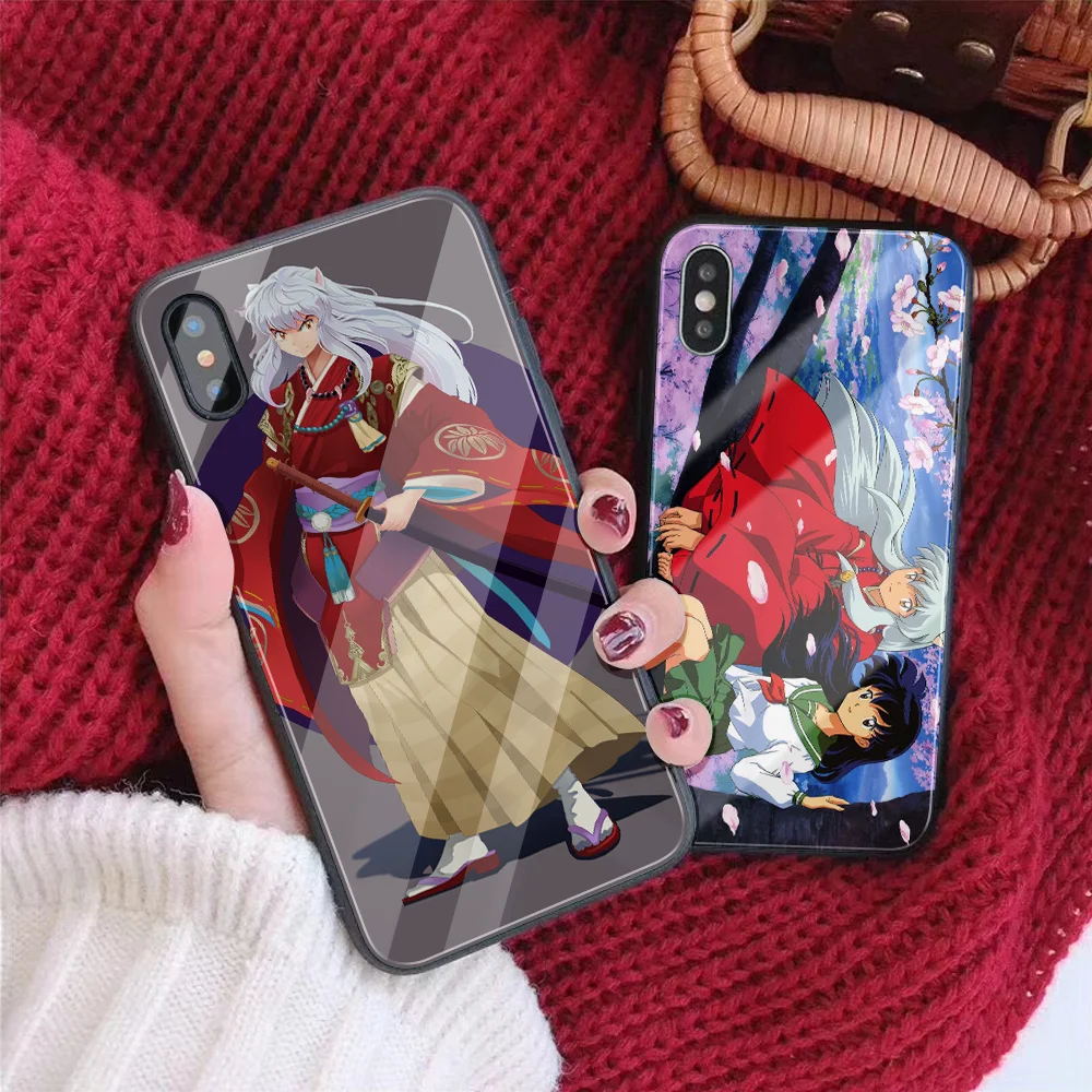 Inuyasha DIY чехол для телефона для iPhone 7 8 6 S Plus Капа закаленное стекло индивидуальная крышка телефона для iPhone X XR XS MAX обои