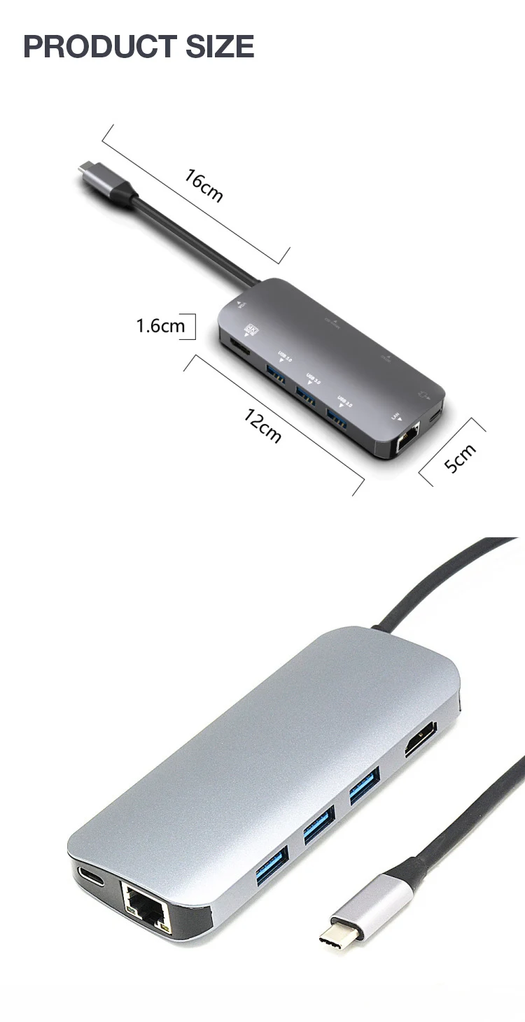 UTHAI J09 type C 9в1 Мульти USB 3,0 концентратор HDMI адаптер док-станция для MacBook Pro Аксессуары Usbc 3,1 сплиттер 3 порта USB C кардридер