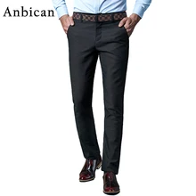 De gran Tamaño Pantalones Casuales Hombres 2016 Nuevo Invierno Algodón Encuadre de cuerpo Entero Vestido de Pantalones Rectos Masculinos Cremallera Pantalón Chino