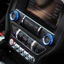 SHINEKA Car Air Condition Switch Knob Control Button Cover Trim Ring For Ford Mustang 2015 2017