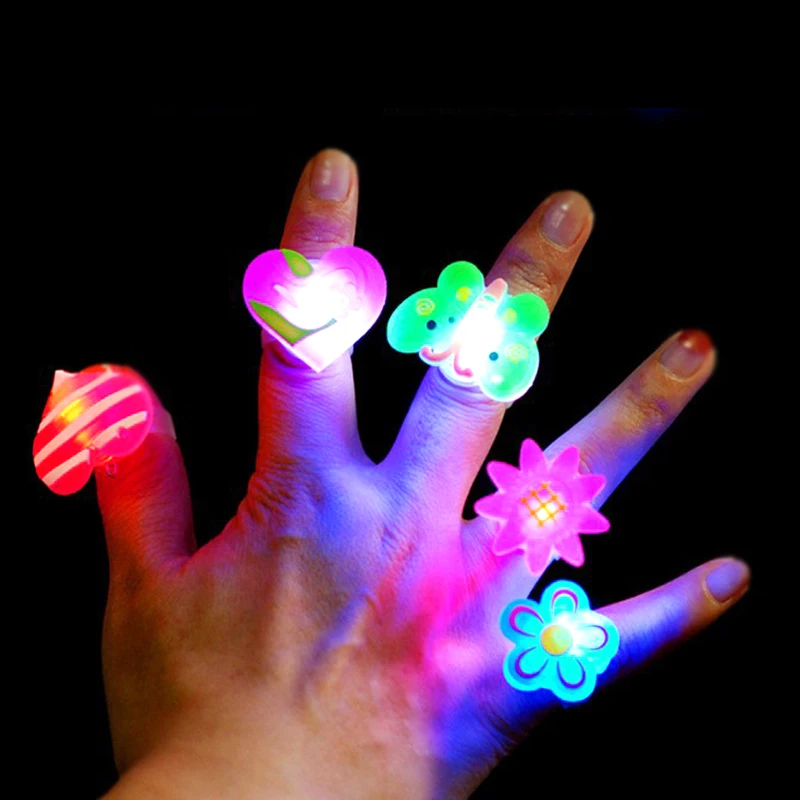 

5pcs Novelty Luminous Rings LED Flash Finger Cartoon Light Children's Party Toys for Kids Play Glow In The Dark for Kids Toys E