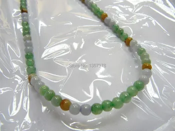

huij 002866 100% Natural A Grade Jade ( Jadeite) Beads Necklace / 17.7"