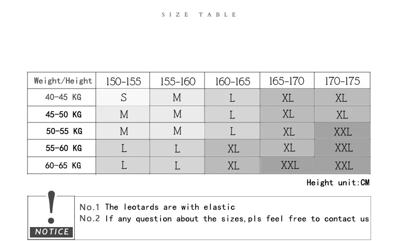 SIZE CHART