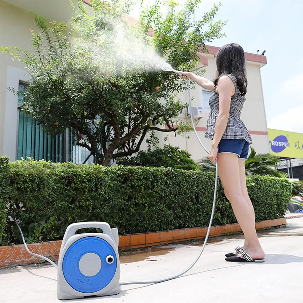 

Garden Portable Water Pipe Storage Box With Spray Gun To Watering Hangable And Configurable Water Pipe Storage Rack For Watering