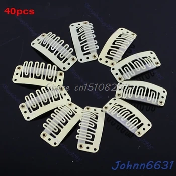 

40Pcs U Blonde Snap Clip For Hair Extension wig weft 32mm #Y207E# Hot Sale