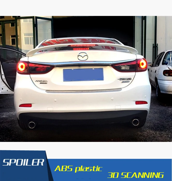 

For Mazda 6 atenza Spoiler High Quality ABS Material Car Rear Wing Primer Color Rear Spoiler For Mazda 6 atenza Mazda6 Spoiler