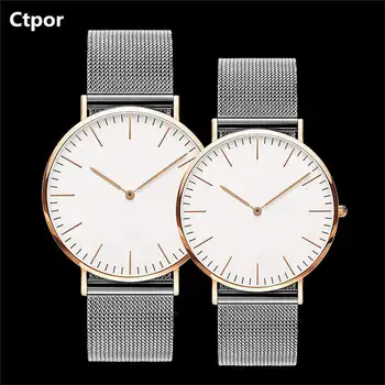 

Ctpor Luxury Brand Watches No Logo Dial Design Men's Watch Stainless Steel Wristwatch Men Simple Clock Horse First Relogios Male