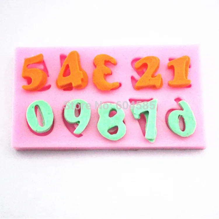 

Arabic Numbers 1-9 Shaped 3d Silicone Cake Fondant Mold Cake Decoration Mold FM108