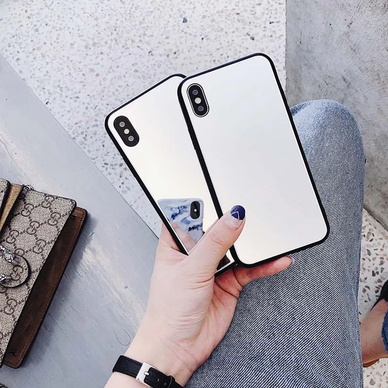 Одноцветное цвет зеркало телефон чехол для iPhone 6 7 8 6 p 8 морозный ветер стекло в виде ракушки для iPhone X XS XR MAX Личность Простой тренд