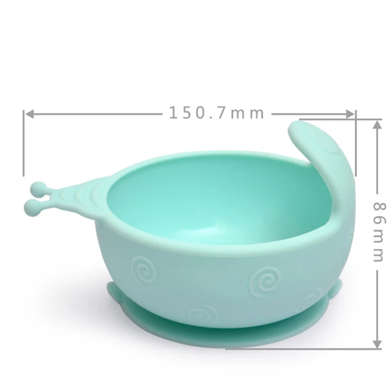 MrY 15*12*8.6cm High Quality Silicone Baby Dishes Silicone Baby Fashion Baby Bowl With Cup Suction Feeding Food Dishes Tray