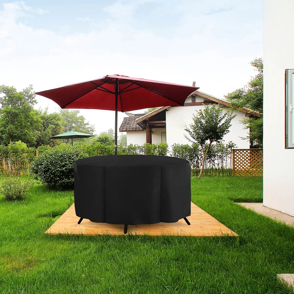 Hot Sale Veranda Round Patio Table & Chair Set Cover - Durable And Veranda Round Patio Table & Chair Set Cover - Durable And Water Resistant Outdoor Furniture Cover, Black - Hot Sale Veranda Round Patio Table & Chair Set Cover - Durable And