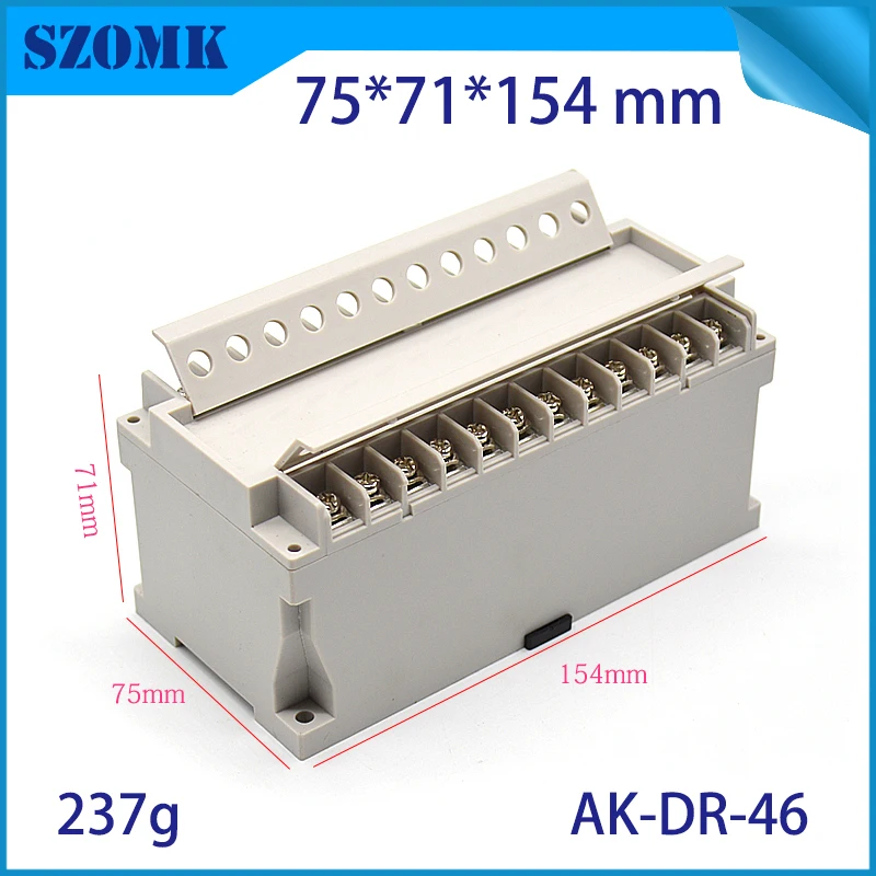 

1 piece, 154*75*71mm custom enclosure electrical din rail housing case plastic din rail cabinet enclosure switch box