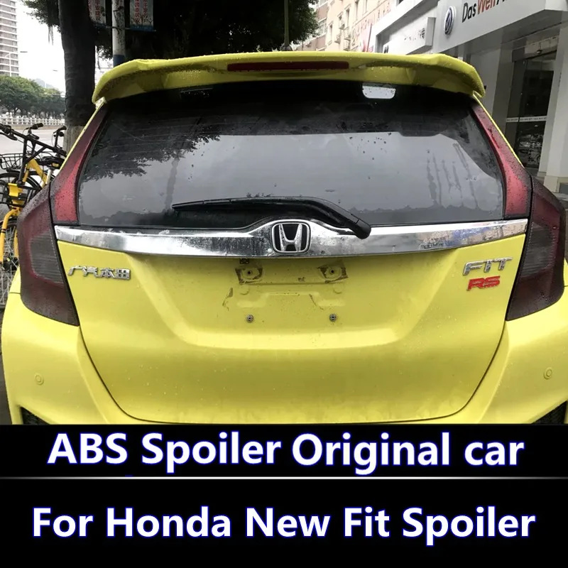 For Honda Gk5 Fit Jazz Rs Rear Spoiler 14 18 High Quality Abs Material Car Rear Wing Primer Color Rear Spoiler Aliexpress