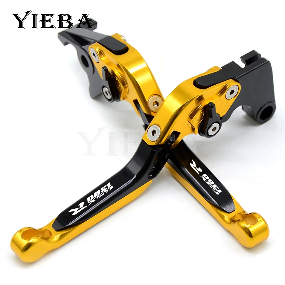 Laser logo Motorcycle Adjustable Folding Extendable Brake Clutch Levers For HAYABUSA GSXR1300 1999-2007 gsxr1300 2006 2005