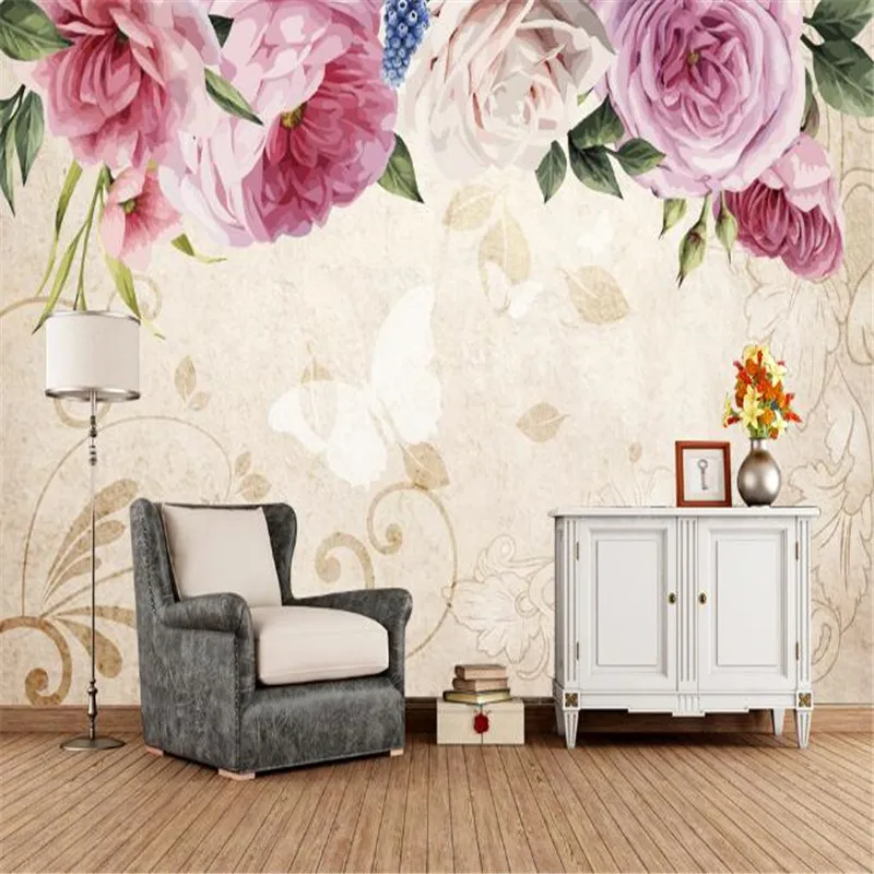 Vintage Oil Painting Flowers Wallpaper for Walls 3D Rolls ...