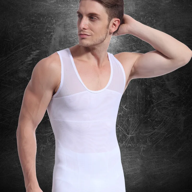 Для Мужчин Body Shaper тела Homme гинекомастия Для мужчин корсет компрессионная футболка, майка с эффектом похудения для Вес потери Корректирующее белье для Для мужчин - Цвет: 027 white