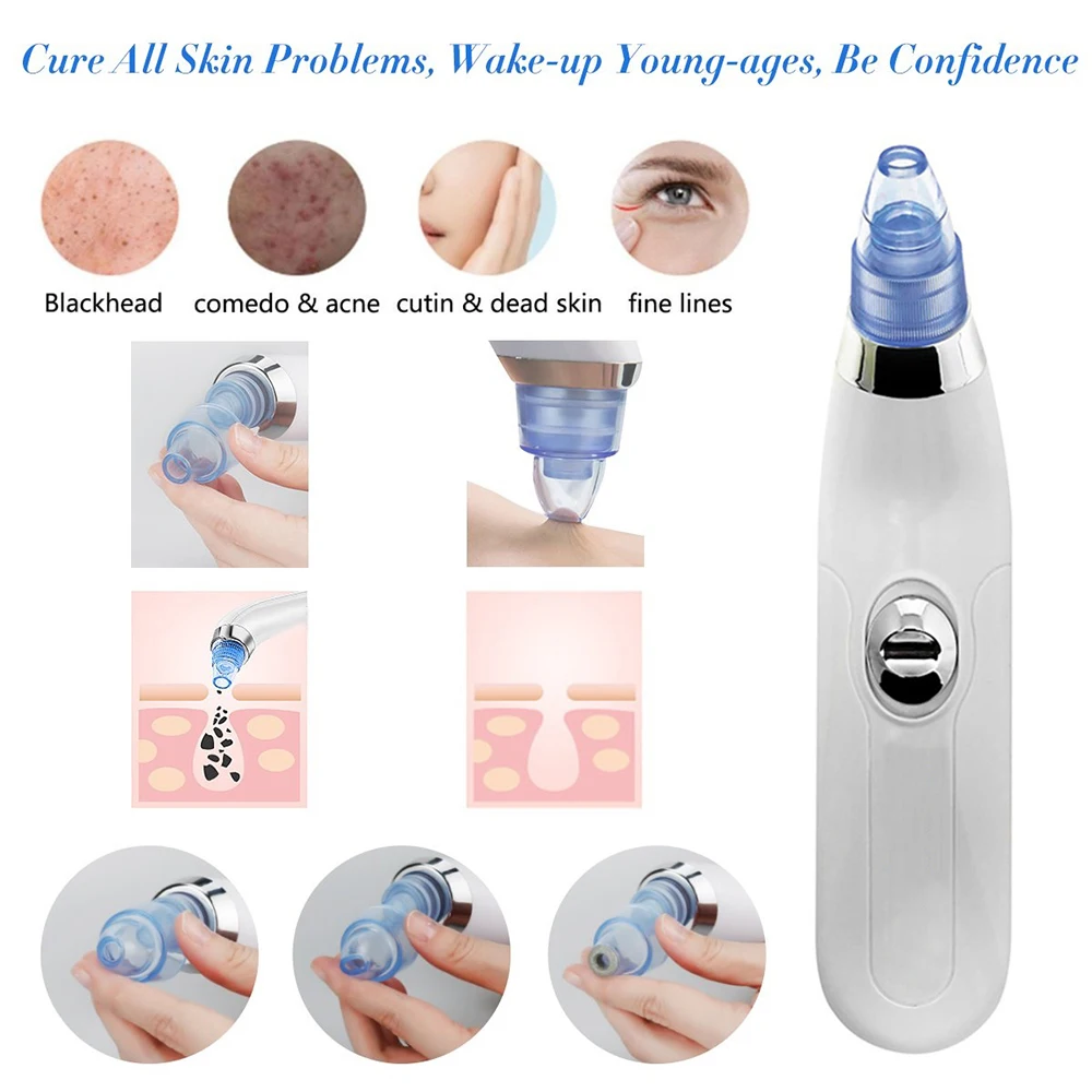 

New Vacuum Pore Cleaner Blackhead Remover Electric Acne Clean Exfoliating Cleansing Comedo Suction Facial Machine Drop shipping