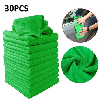 

Cleaning Towels Set 30pcs Green Auto Soft Cloth Duster Wash Home Truck