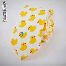 VAGUELETTE игрушка для собаки узор желтый галстук Для мужчин мальчиков Тощий Хлопок Галстуки 6 см белый/синий тонкий печати Повседневное шеи галстук 145*6 см