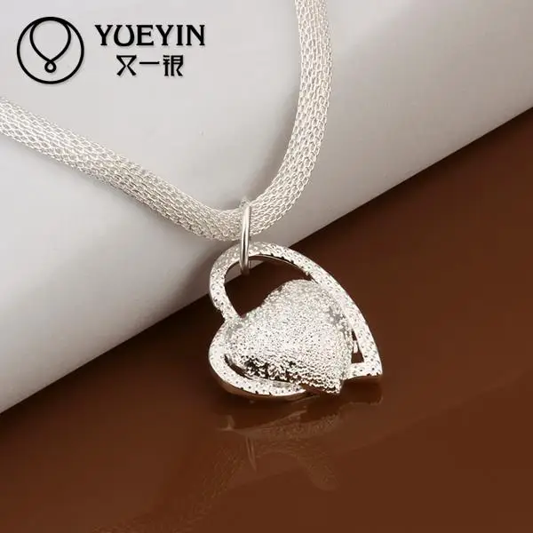 

N270 Top quality Silver Heart Pendant Necklace Fashion Jewelry beautiful wedding gift for woman