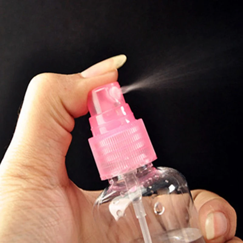 

2Pcs Mini Plastic Bottle Transparent Small Empty Spray Bottle For Shampoo Makeup And Skin Care Refillable Bottle Travelling