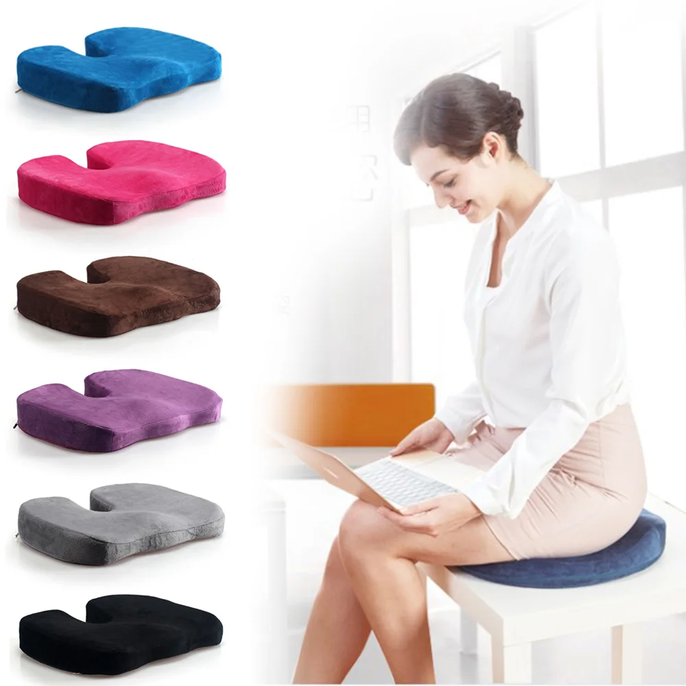 LiaoTI Travel Breathable Seat Cushion Memory Foam U Seat Massage Chair Cushion Pad Car U-Shape Seat Cushion