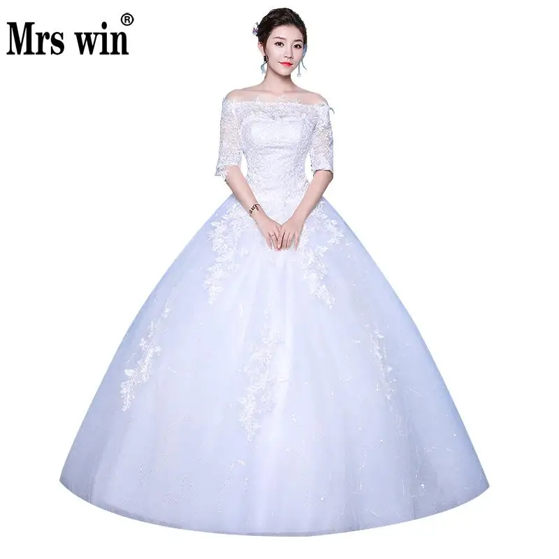 

2019 New Cheap Wedding Dresses Mrs Win Ball Gown Elegant Princess Wedding Dress Plus Size Vestido De Noiva Robe De Mariee F