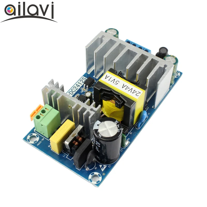 AC 110V 220V to DC 24V4A 5V1A 120W Dual Switch Power Supply Board AC-DC Module