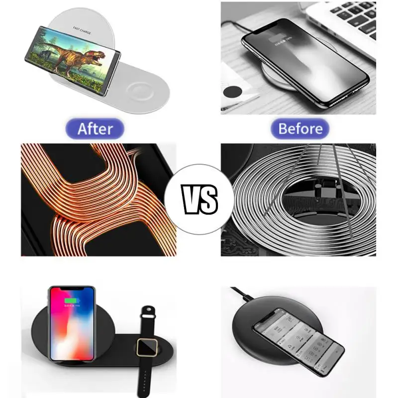 2 in 1 Qi Wireless Charger Fast Charging For iphone iwatch Samsung Watch Fast Wireless USB Smart Phone Charger Adapter 2 in 1 Qi Wireless Charger Fast Charging For iphone iwatch Samsung Watch Fast Wireless USB Smart Phone Charger Adapter
