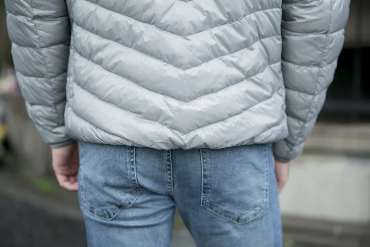 black puffer jacket New autumn winter ultra thin duck down men jacket plus size XXXL hooded jacket for men fashion mens Outerwear coat waterproof puffer jacket