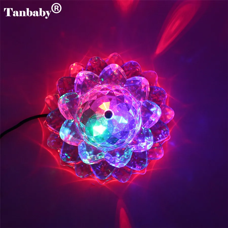

Tanbaby Lotus Voice Control RGB LED Stage Light Rotating Party Lights For KTV Bar Club Disco Home Party Entertainment
