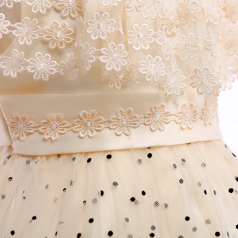 Damigella d'onore della ragazza di fiore del merletto del ricamo di polo del vestito elegante Principessa da sera prestazioni cena perla dress + scialle cappotto