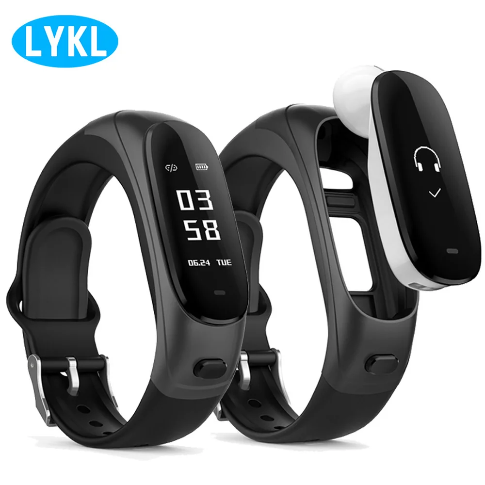 

LYKL V08 Waterproof Smart Sport Wristband Answer Call Bluetooth Earphone Heart Rate Blood Pressure Fitness Tracker Smart Band