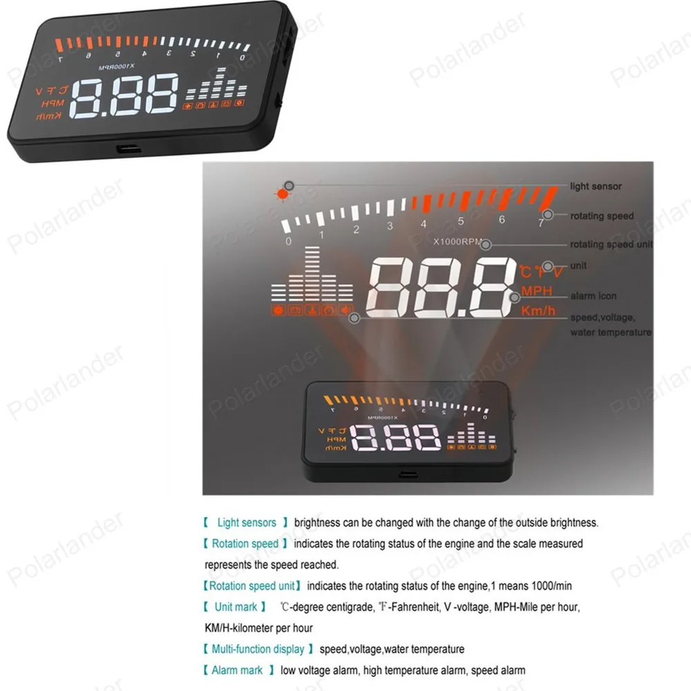 OBD II W03 HUD Projector Head Up Display of 5.5 Inch Smart Voice Car HUD KM/h MPH Speeding Warning free shipping OBD II W03 HUD Projector Head Up Display of 5.5 Inch Smart Voice Car HUD KM/h MPH Speeding Warning free shipping