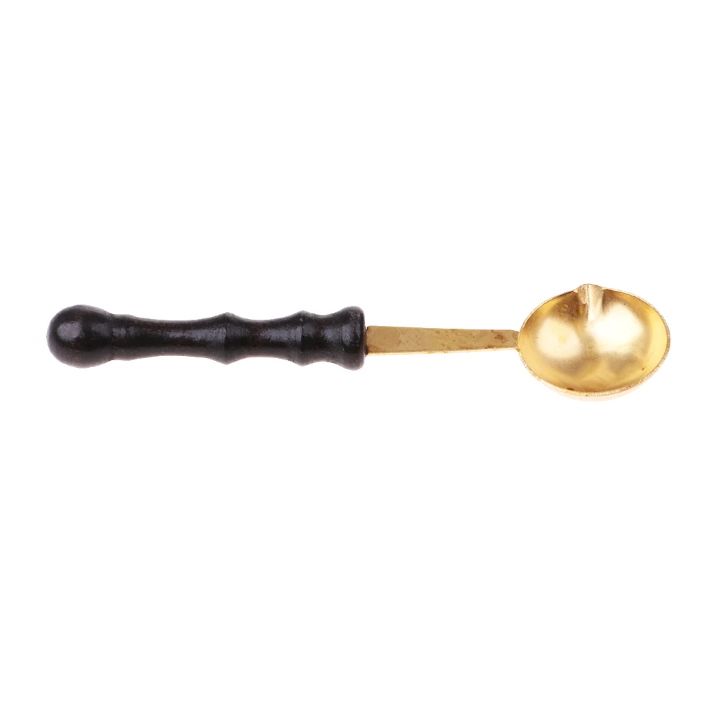 Stamp Sealing Wax Spoon Retro Wood Handle Wax Heating Accessories Tool Spoon Sealing Wax Spoon