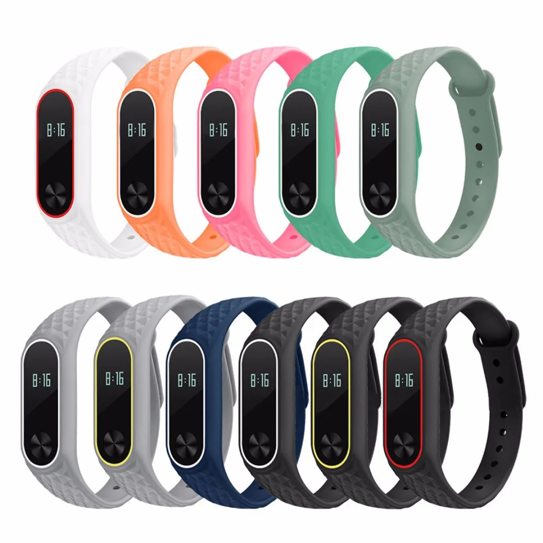 Fashion Color Soft TPU Wrist Strap Wristband Bracelet Replacement for Xiaomi Mi Band 2 Replace Original Smart Band Accessories