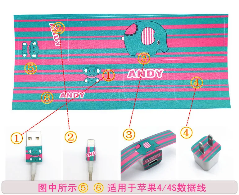 Мультфильм USB кабель протектор набор с наушниками коробка кабель Стикеры для намотки Спиральный шнур протектор для iPhone samsung huawei