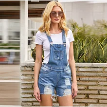 Сладкий умягчитель комбинезон комбинезоны «вареный» Джинсы надевать шорты или штаны разорвать разрушение стирка