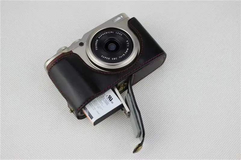 Чехол из искусственной кожи для камеры, Половина корпуса, чехол для Fujifilm XF10 FUJI X-F10, открывающийся нижний чехол, черный, коричневый, кофейный