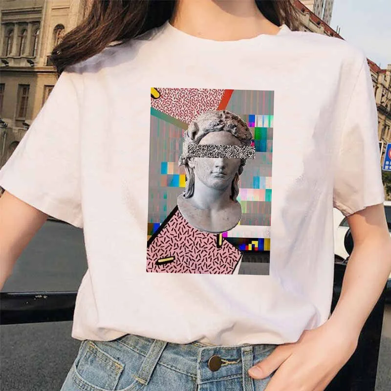 Vaporwave рубашки ulzzang Grunge Tumblr графическая Футболка harajuku Эстетическая Винтажная футболка корейский стиль 90s одежда футболка - Цвет: 5393