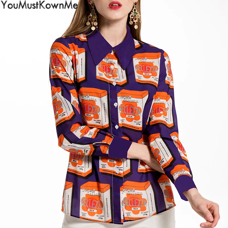 

2019 womens tops blouse long sleeve fashion purple printed shirts blouses plus size feminine blouses office style good quanlity