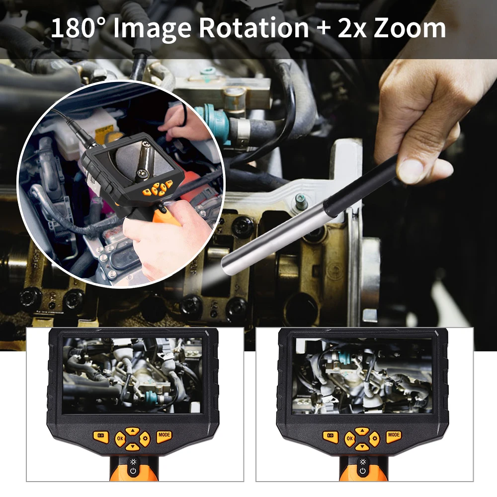 EYOYO NTS300 Dia 3.9mm 3M Snake Inspection Camera 4.3 LCD Monitor 720P Endoscope Borescope DVR Reco