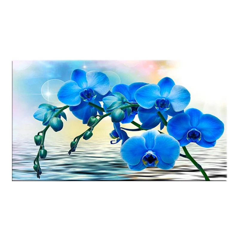 

YIKEE Blue Flower Diamond Painting Home Decor Drill Resin DIY Mosaic Flowers Diamond Embroidery y1862