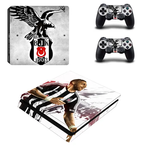 Турция футбол Besiktas BJK PS4 тонкий стикер кожи для sony playstation 4 консоль и контроллер наклейка PS4 тонкий стикер винил - Цвет: YSP4S-1472