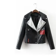 Новинка, женские кожаные куртки, модные женские зимние Мотоциклетные Куртки с заклепками, цветные кожаные пальто, верхняя одежда, Прямая поставка