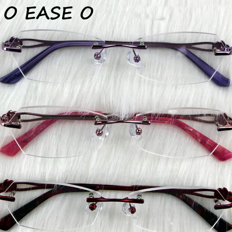 Buy Diamond Trimming Rimless Eye Glasses Women Optic Frame Glasses Prescription