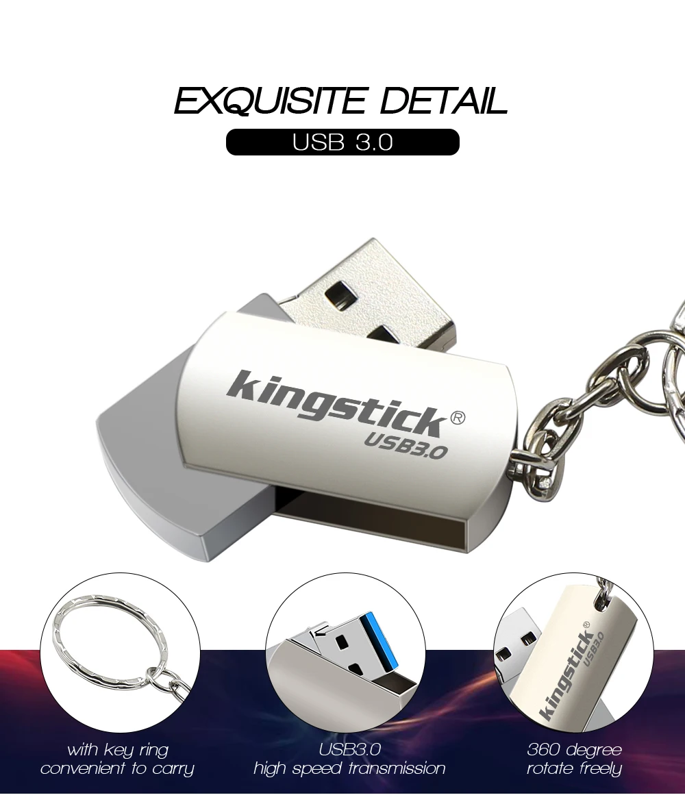 Kingstick, металлический флеш-накопитель USB 3,0, 4 ГБ, 8 ГБ, флешка, 16 ГБ, 32 ГБ, 64 ГБ, 128 ГБ, флеш-карта памяти, 3,0 USB, флешка, флешка, u-диск