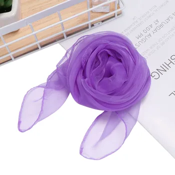 

2 Pcs/set Hot Sale Women Valentine Colorful Chiffon Neck Organza Scarf For Female Fancy Dress Hair Tie Accessories